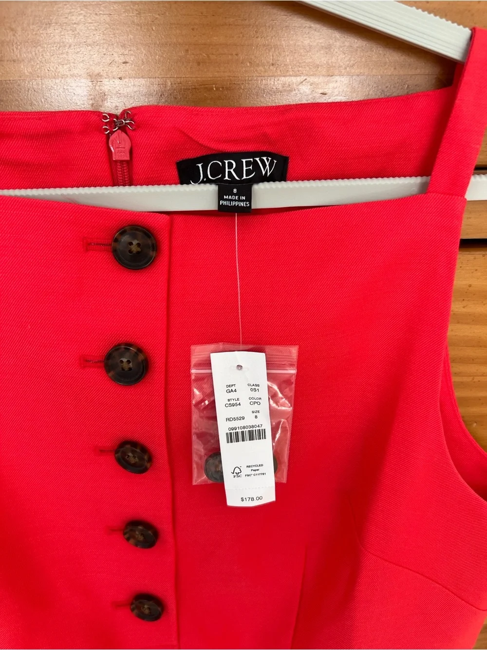 J Crew Mini Sheath Dress NWT California Poppy